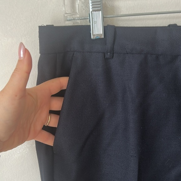 Massimo Dutti pleated Trousers navy size 8 - Picture 4 of 6